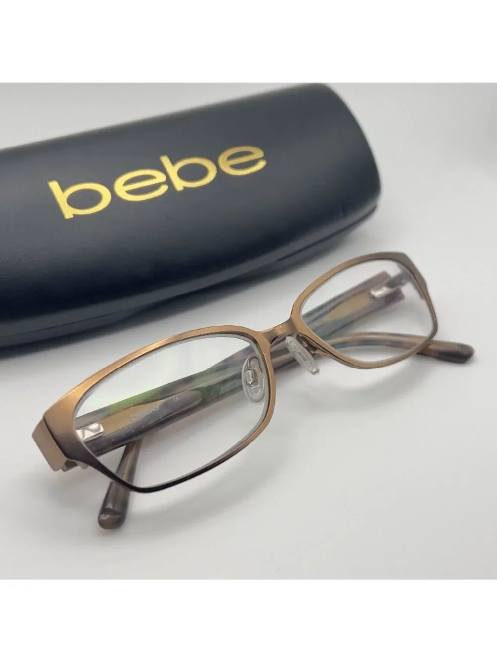 Bebe BB 5149 200 Topaz Eyeglass Frames Women Brown Tortoise Metal 54-16-135 Case